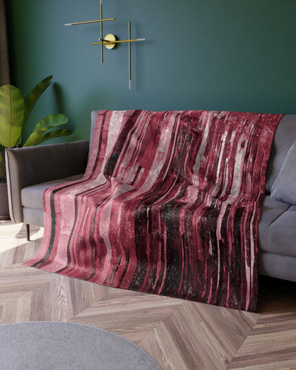 Striped Ruby 50" x 60" Crushed Velvet Blanket