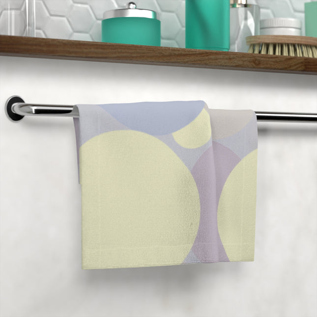 Pastel Soft Blue and Soft White Patches Face Towel, 13" x 13"