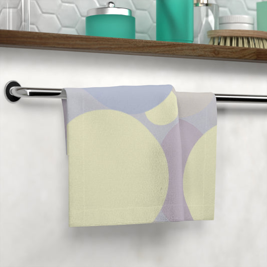 Pastel Soft Blue and Soft White Patches Face Towel, 13" x 13"