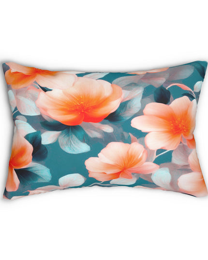 Orange Blossom Floral Bunch Spun Polyester Lumbar Pillow, 20" x 14"