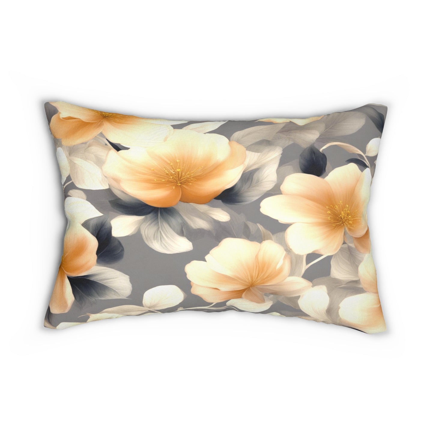 Soft Blossom Floral Bunch Spun Polyester Lumbar Pillow, 20" x 14"