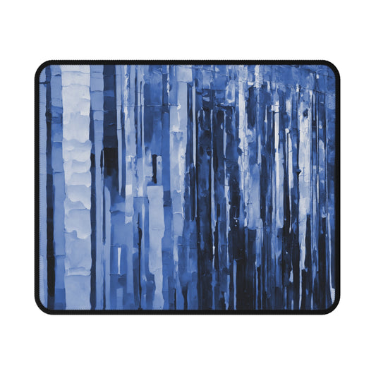 Striped Deep Blue Non-Slip Gaming Mouse Pad, 9.5" X 8" Rectangle