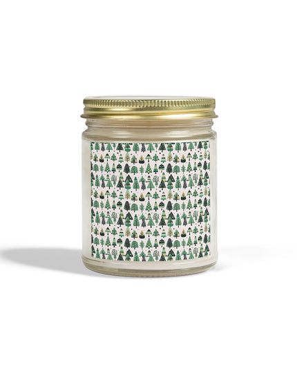 Mini Vintage Green Trees Scented Candles, Coconut Apricot Wax (9oz)