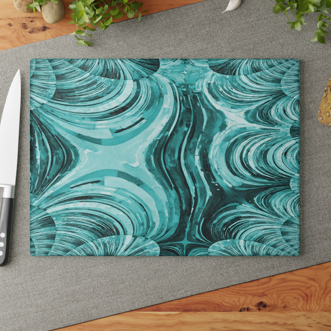 Uzi Spiral Tif 11" x 15" Glass Cutting Board
