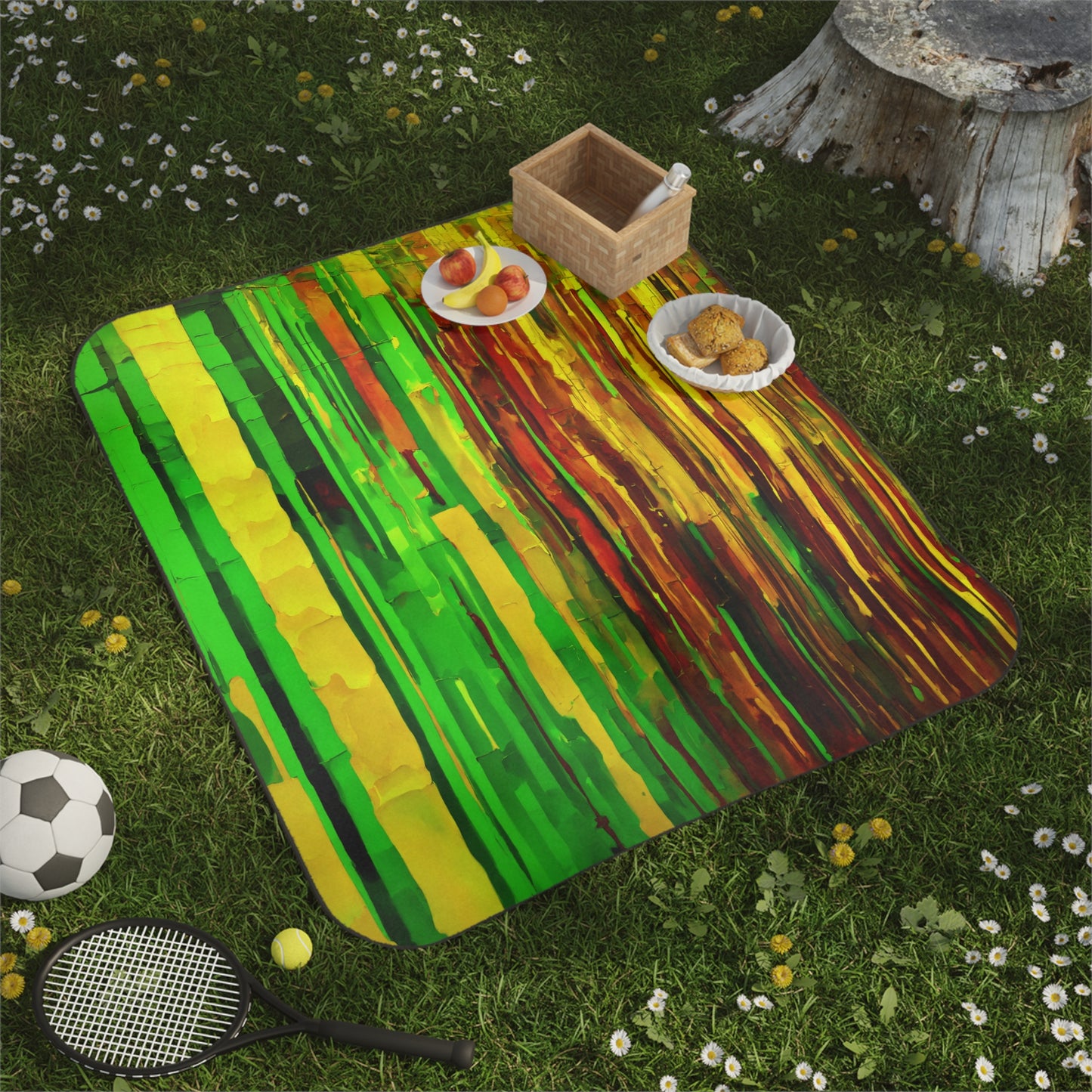 Striped Beta 61" × 51" Picnic Blanket