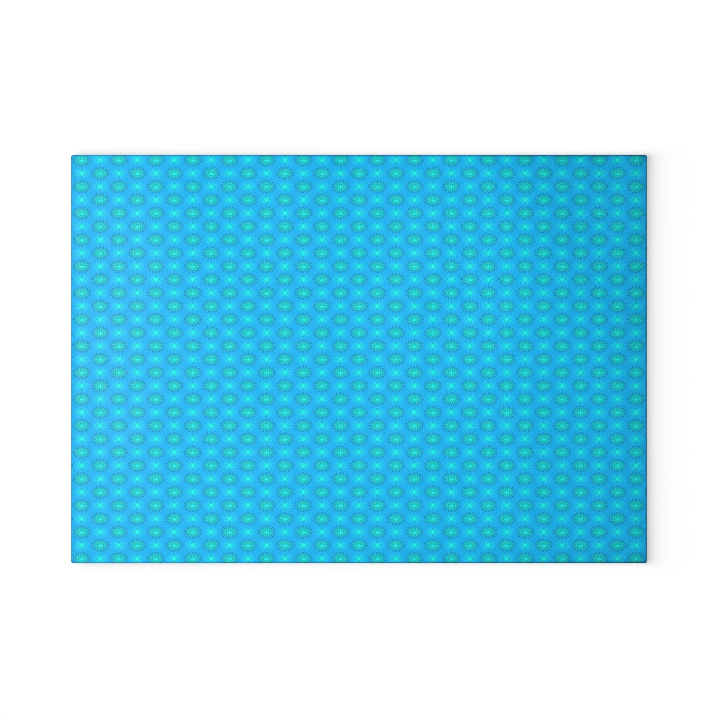 Light Blue Star-crossed Bodies Glass Cutting Board,  8" x 11"