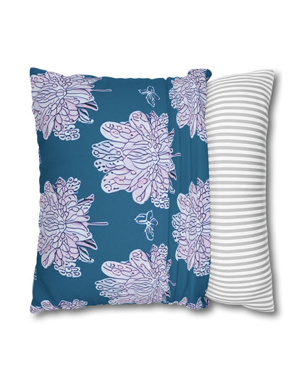 Lavender Floral Butterflies Spun Polyester Square Pillowcase, 14" x 14"