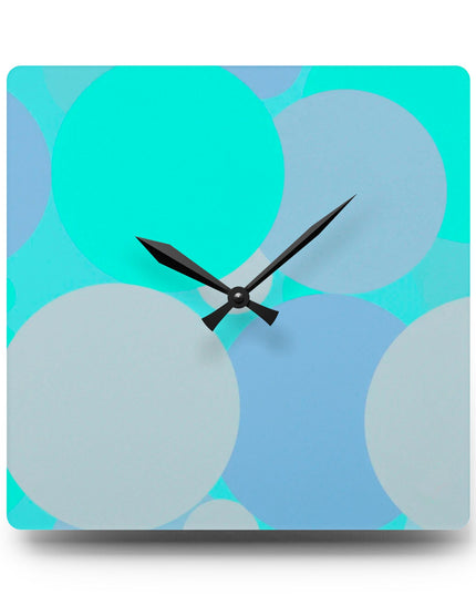 Pastel Tan and Tif Patches Acrylic Wall Clock, Round or Square, 10.75" x 10.75"