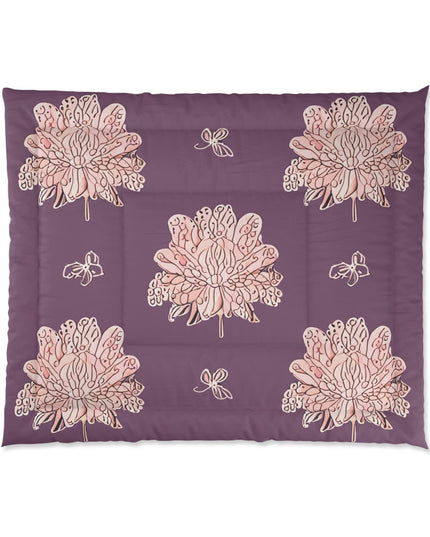 Pink Floral Butterflies 104" × 88" Comforter