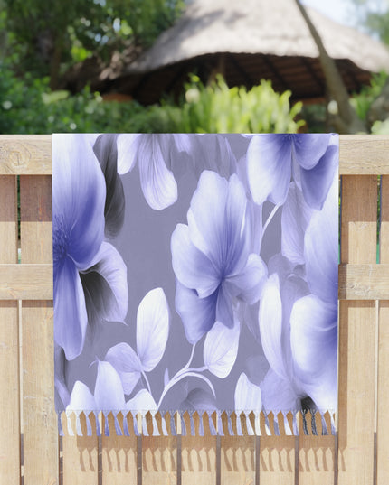 Indigo Blossom Floral Bunch 38" × 81" Boho Beach Cloth