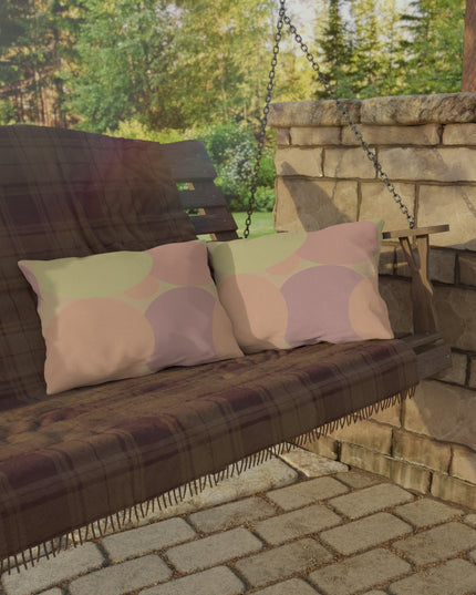 Pastel Hot Peach Patches 20" x 14" Outdoor Pillow