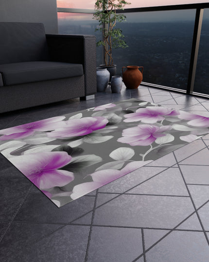 Purple Blossom Floral Bunch Outdoor Rug, 48" x 72"
