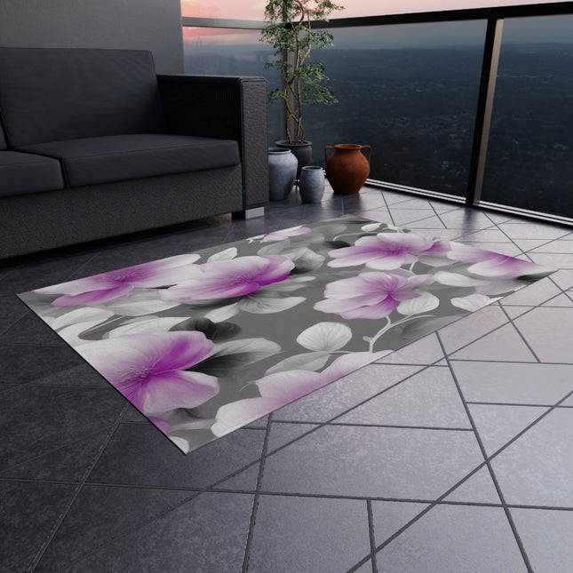 Purple Blossom Floral Bunch Outdoor Rug, 48" x 72"