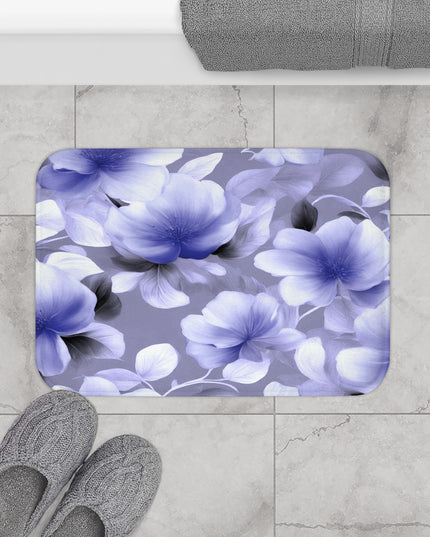 Indigo Blossom Floral Bunch 24" x 17" Bath Mat