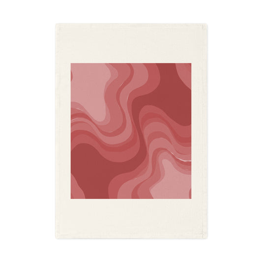 Power Red Wavey 19.6" x 27.5" Cotton Tea Towel