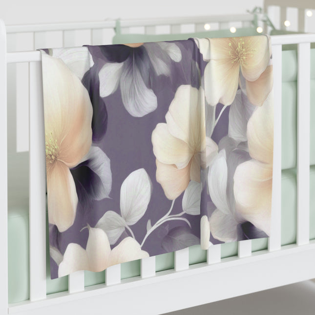 White Blush Floral Bunch Baby Swaddle 30″×40″ Blanket