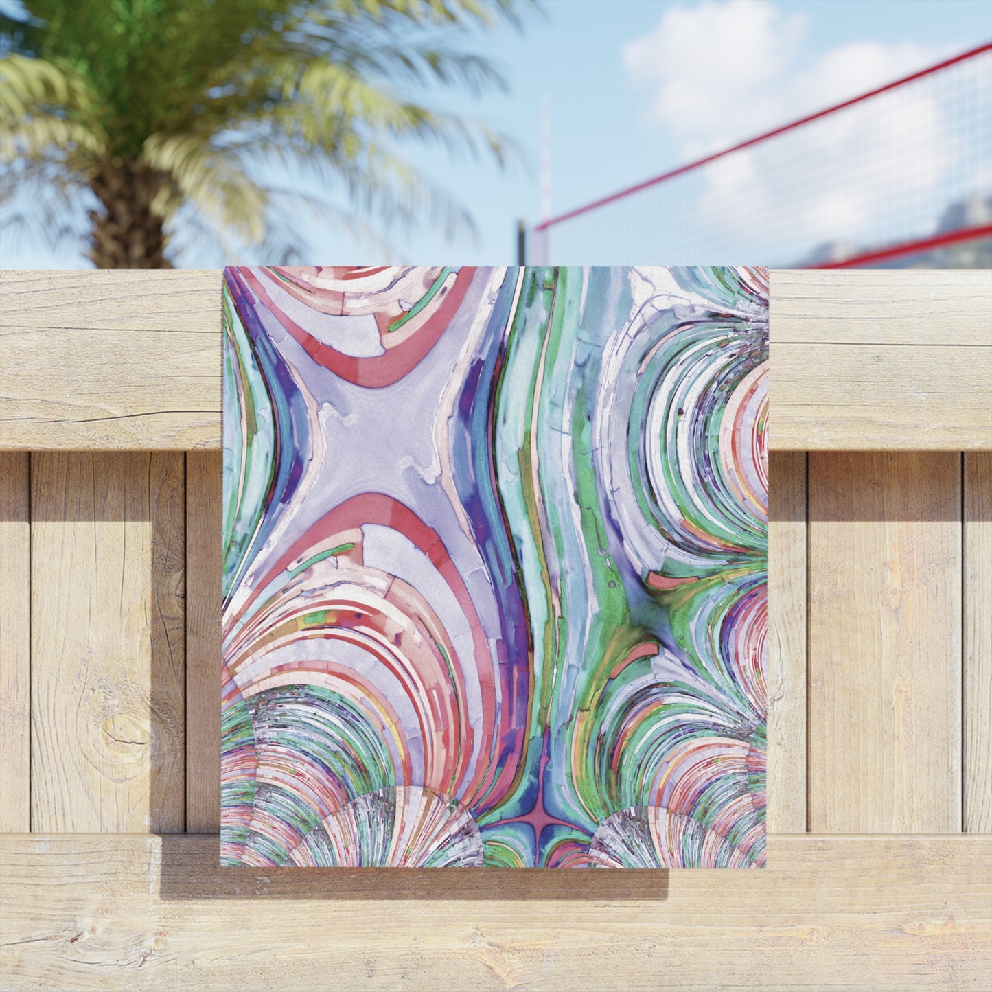 Uzi Spiral Pastels Beach Towel, 18" x 27"
