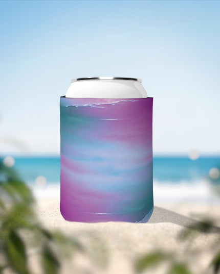 Dark Blue Green Sea Purple Fog 12 oz Can Cooler Sleeve