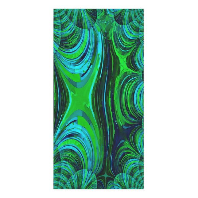Uzi Spiral Blue Green Mink-Cotton Towel (50% polyester, 50% cotton),  30" x 60"