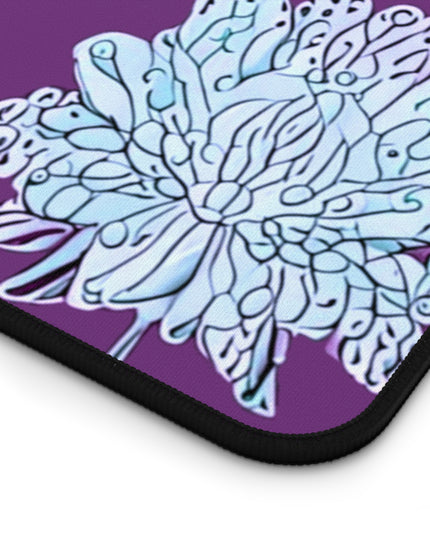 Blue Floral Butterflies 16" x 32" Desk Mat