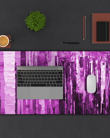 Striped Powder Lavender 16" x 32" Desk Mat