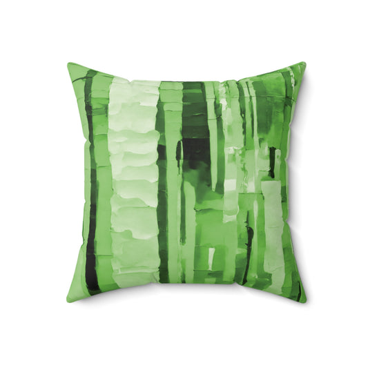 Striped Mint Pastel 18" x 18" Faux Suede Square Pillow