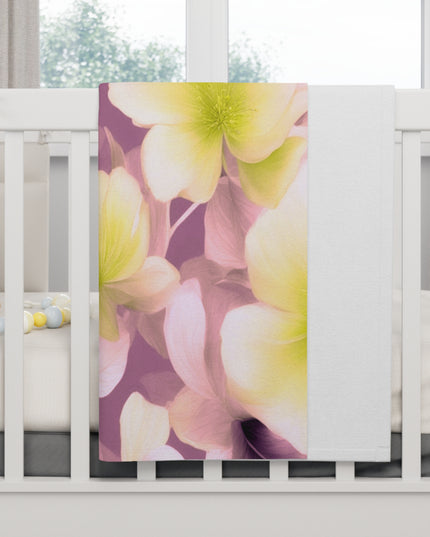 Lemon Blossom Floral Bunch Soft Fleece Baby Blanket, 30" x 40"