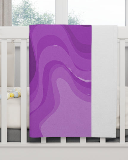 Wavey Purple Wavey Soft Fleece Baby Blanket, 30" x 40"