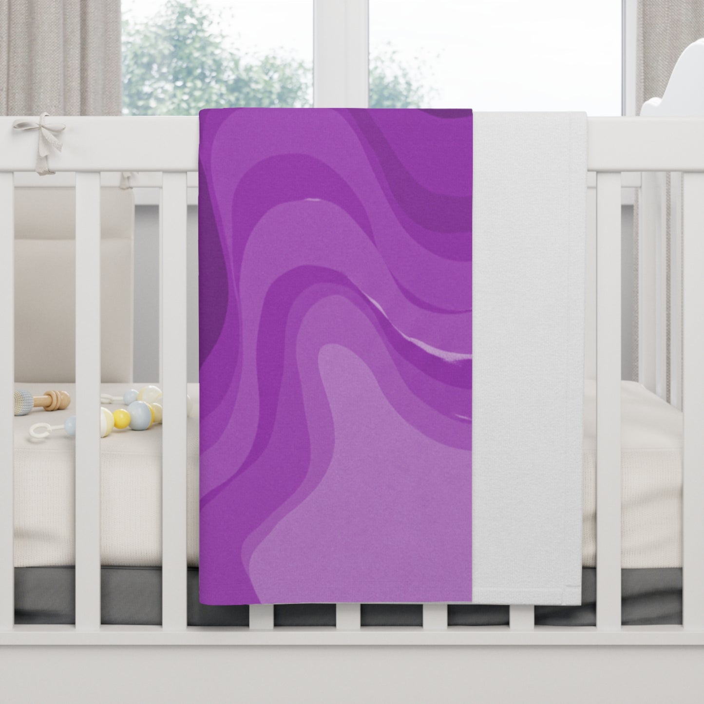 Wavey Purple Wavey Soft Fleece Baby Blanket, 30" x 40"