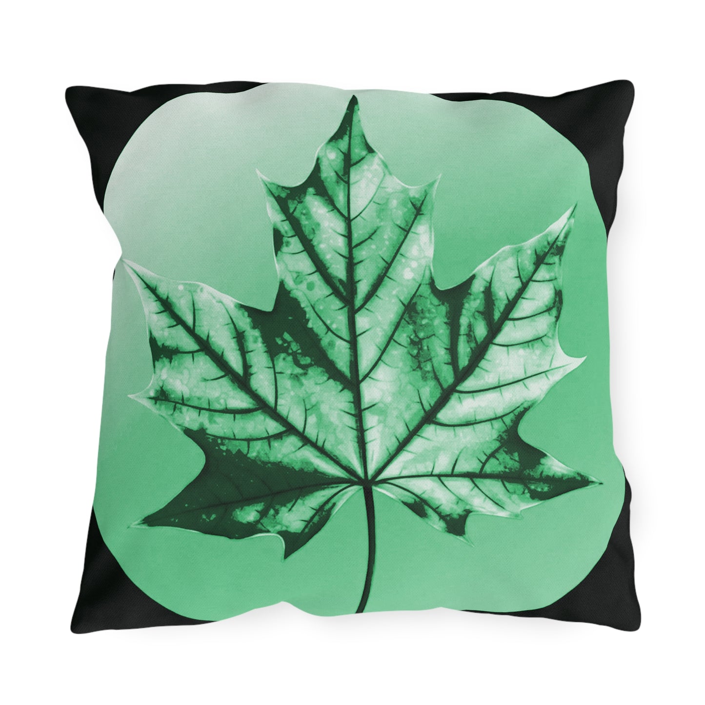 Mint Green Maple Leaf 18" x 18" Outdoor Pillow