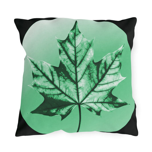 Mint Green Maple Leaf 18" x 18" Outdoor Pillow