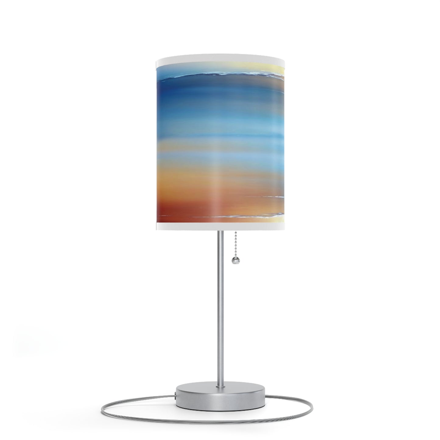 Blue Sea Red Orange Fog Table Lamp on a White or Silver Stand, US|CA plug