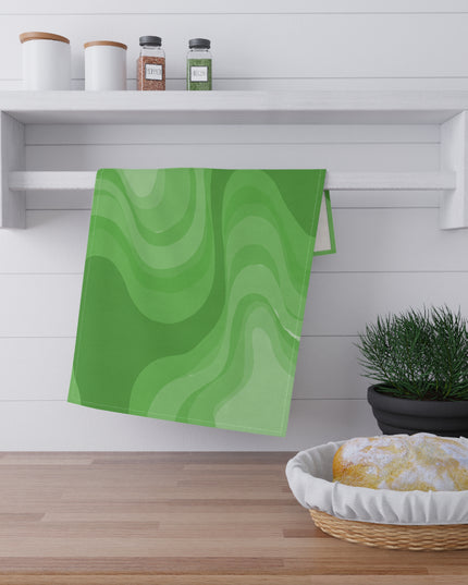 Greenie Meanie Wavey Tea Towels (cotton, poly), 18" x "30