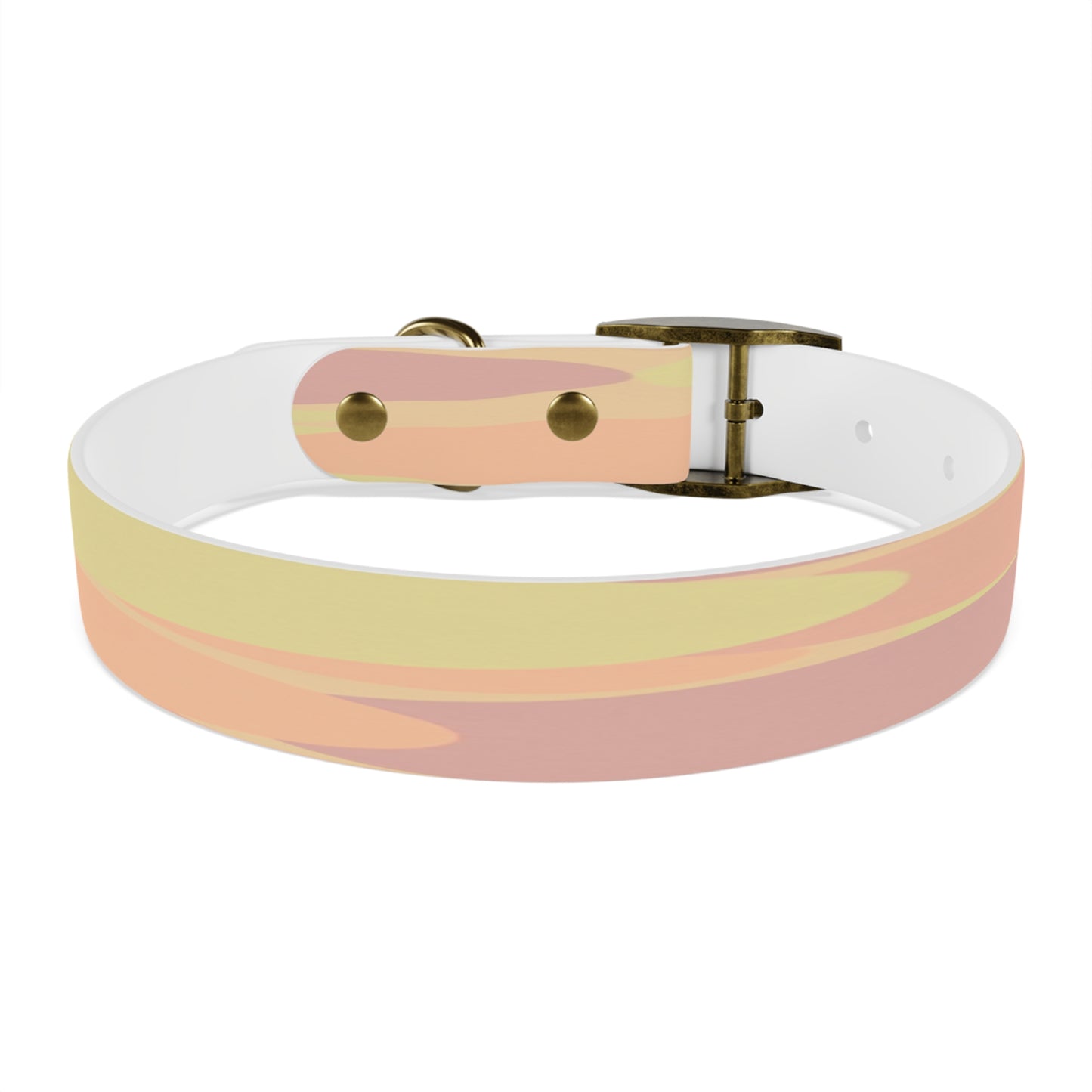 Pastel Hot Peach Patches Medium Dog Collar