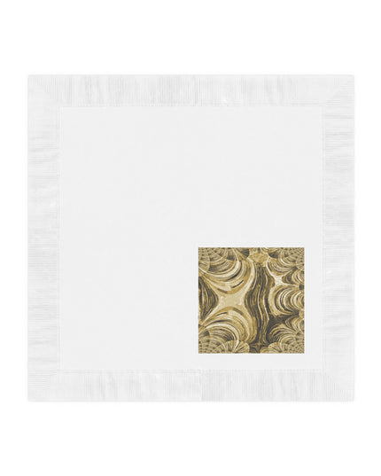 Uzi Spiral Light Brown Pastel White Coined Napkins, 4.8" x 4.8"