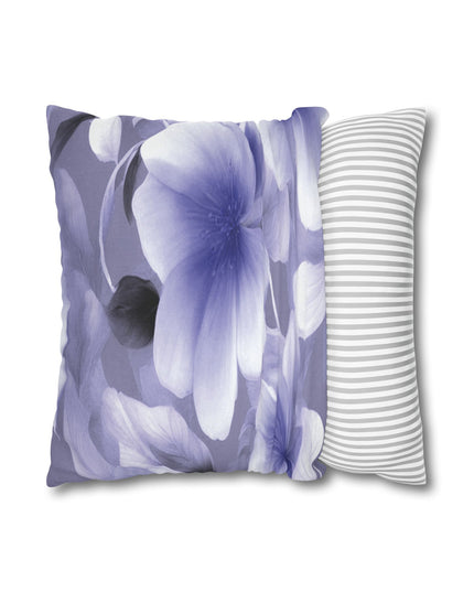 Indigo Blossom Floral Bunch Spun Polyester Square Pillowcase, 14" x 14"