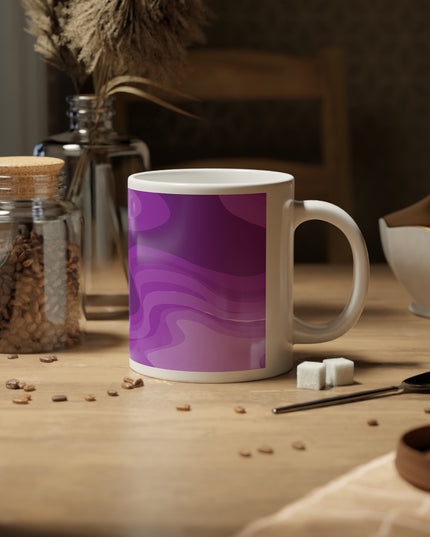 Wavey Purple Wavey 20 oz White Glossy Jumbo Mug