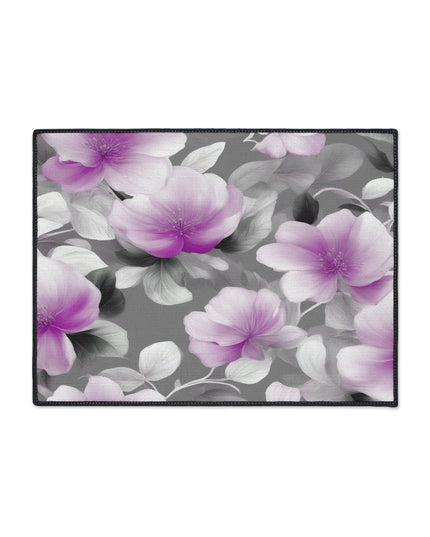 Purple Blossom Floral Bunch Heavy Duty Floor Mat, 18" x 24"