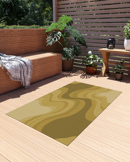 Brown Wavey 36" x 60" Outdoor Rug