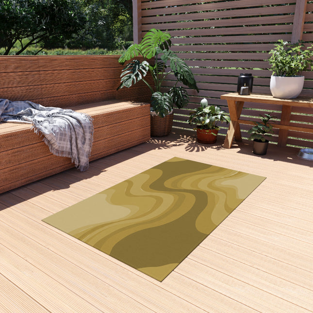 Brown Wavey 36" x 60" Outdoor Rug