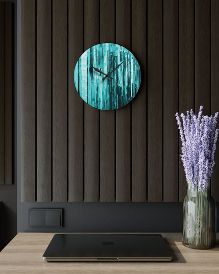 Striped Tif Acrylic Wall Clock, Round or Square, 10.75" x 10.75"