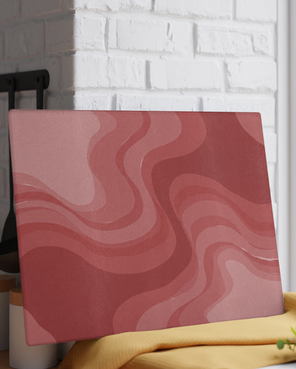 Power Red Wavey Glass Cutting Board, 11" x 15"