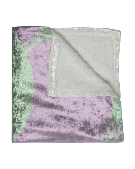 Pastel Lavender Purple and Soft Green Patches 50" x 60" Crushed Velvet Blanket