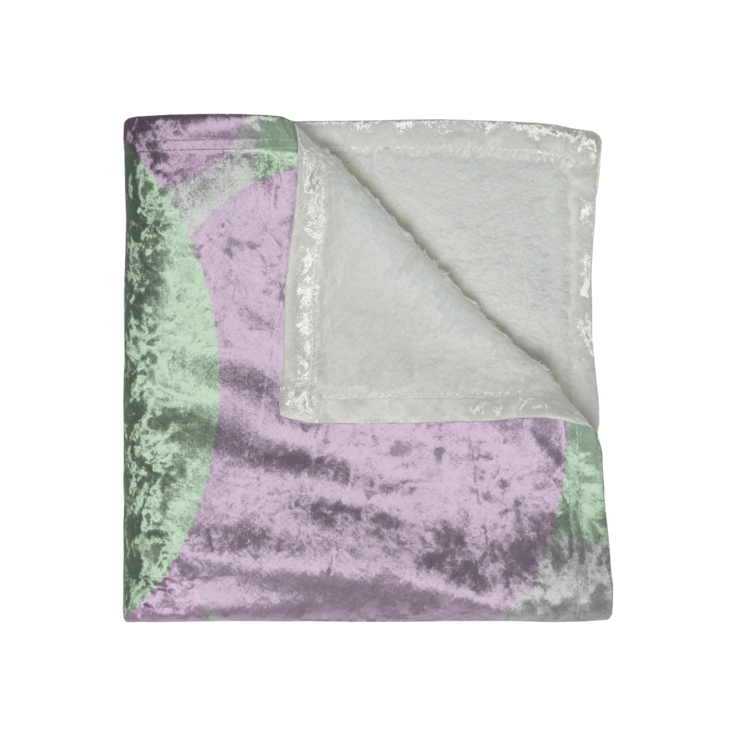Pastel Lavender Purple and Soft Green Patches 50" x 60" Crushed Velvet Blanket