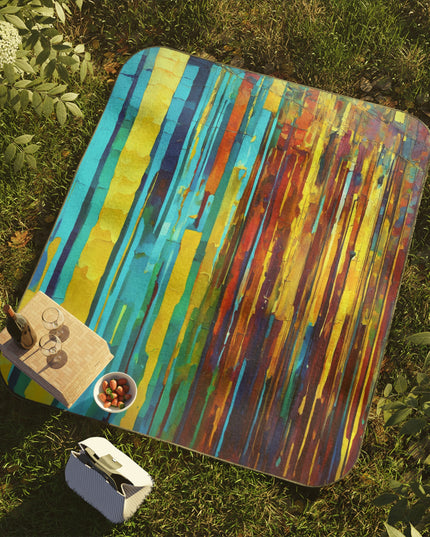 Striped Alpha 61" × 51" Picnic Blanket
