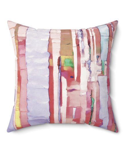 Striped Pastels 20" x 20" Faux Suede Square Pillow