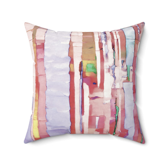 Striped Pastels 20" x 20" Faux Suede Square Pillow