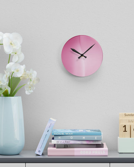 Pink Blush Fade Acrylic Round Wall Clock, 8" x 8"