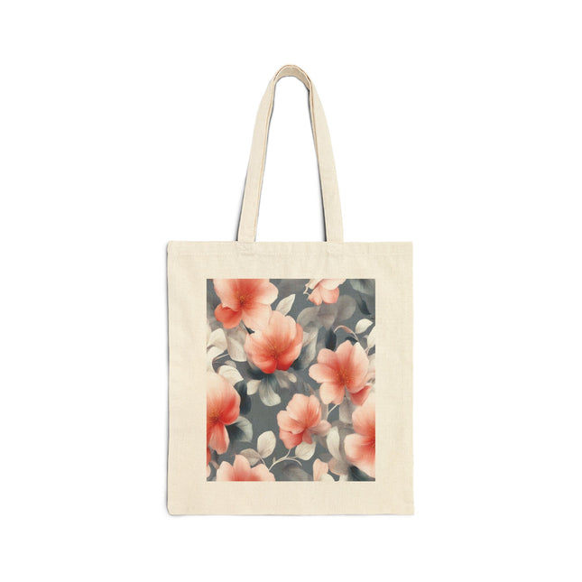 Red Blossom Floral Bunch Cotton Canvas Tote Bag