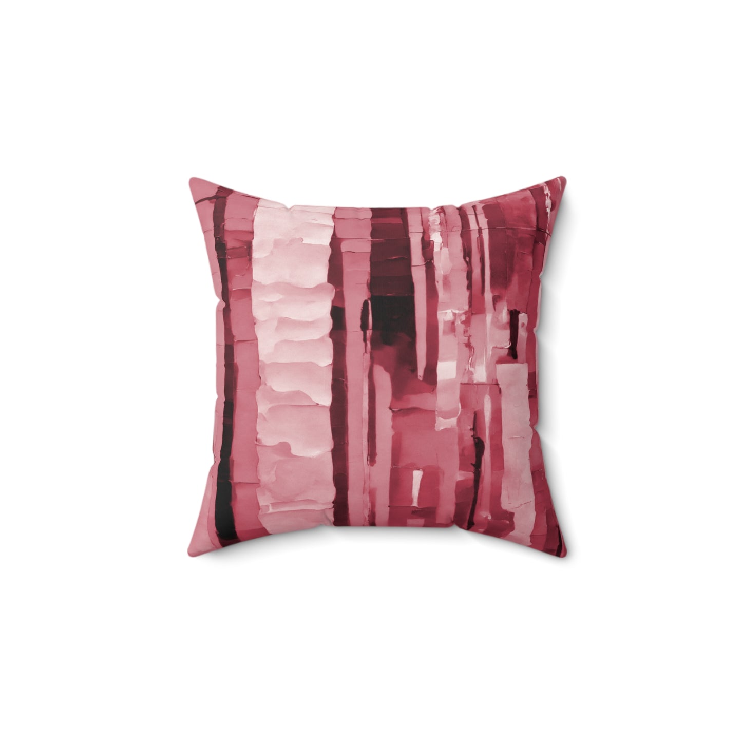 Striped Ruby 14" x 14" Faux Suede Square Pillow
